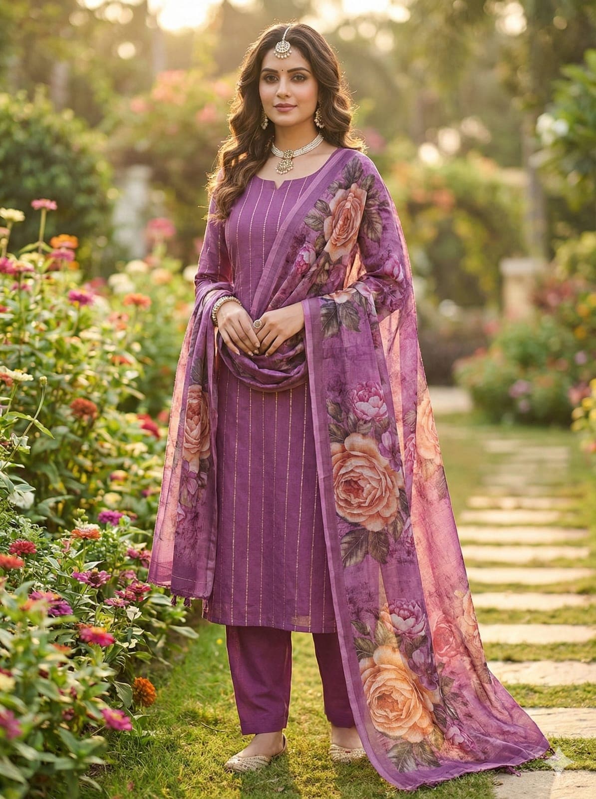 Women Floral Printed Kurta Set with Dupatta