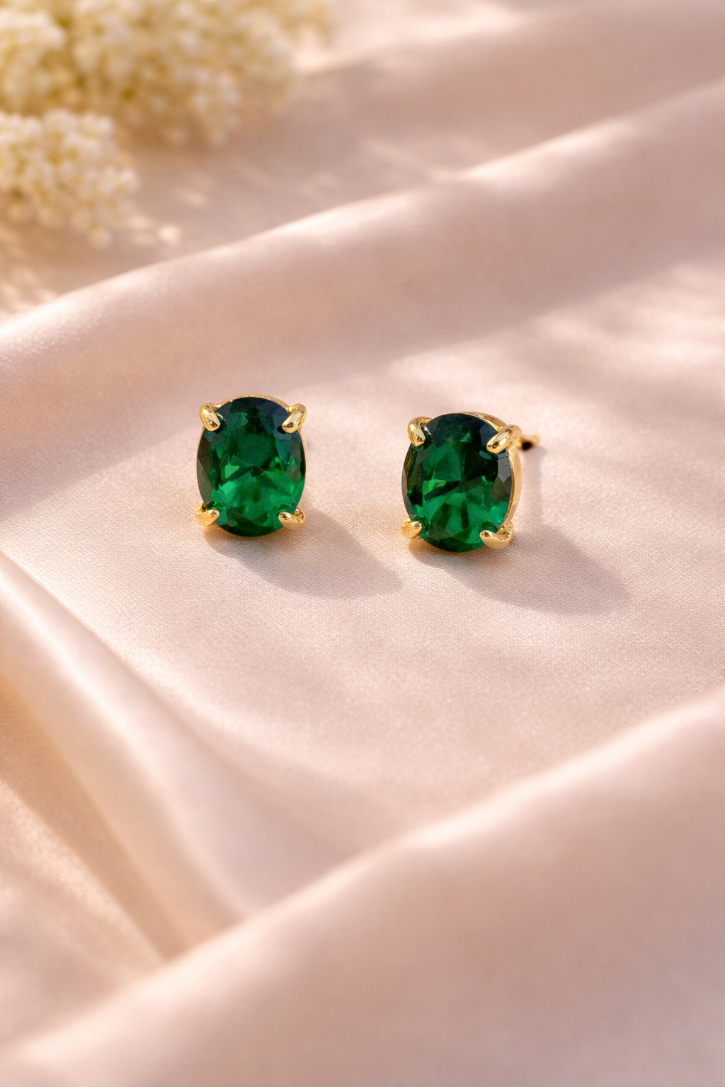 Mora Mora Emerald Glow Stud Earrings