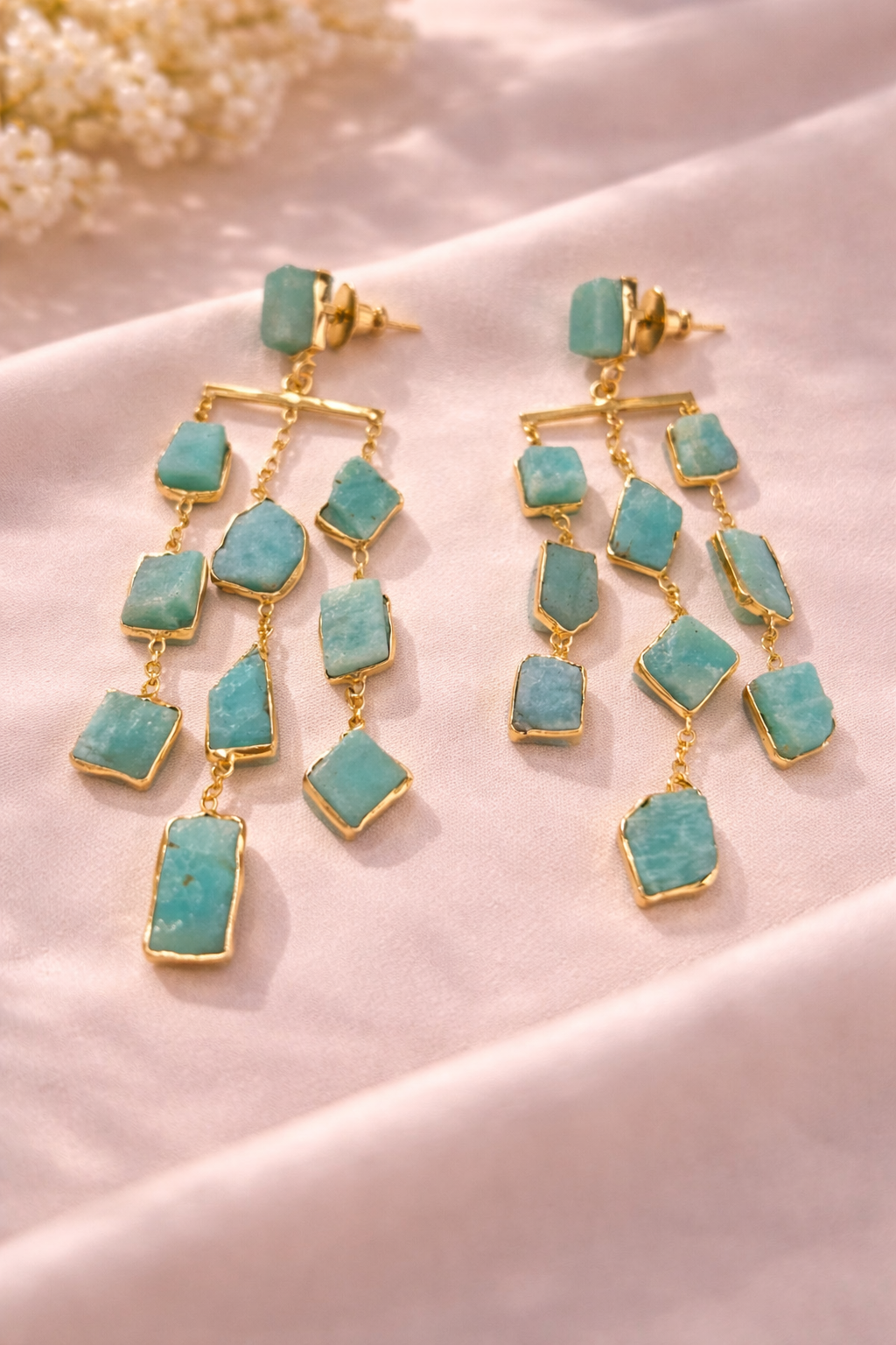 Mora Mora Aqua Luxe Chandelier Earrings