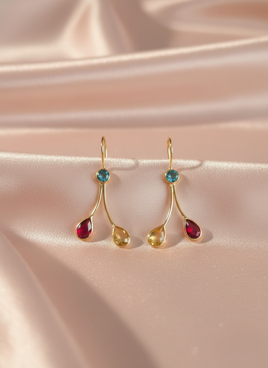 Mora Mora Multicolor Gem Drop Earrings