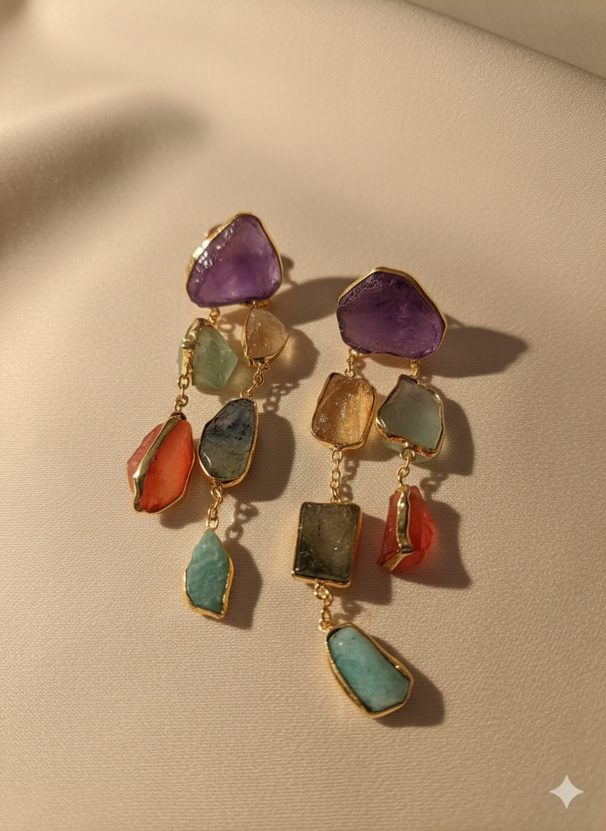 Mora Mora Luxe Multistone Dangle Earrings
